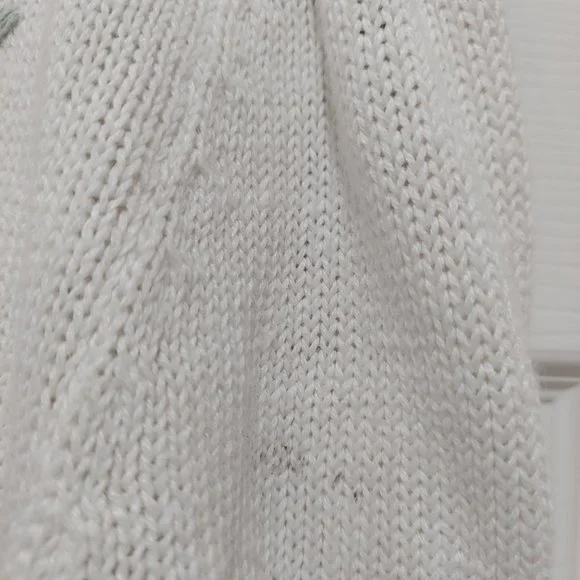 Pastel Floral Embroidered Cardigan with Pearl Buttons and Puff Sleeves Large - Picture 7 of 9